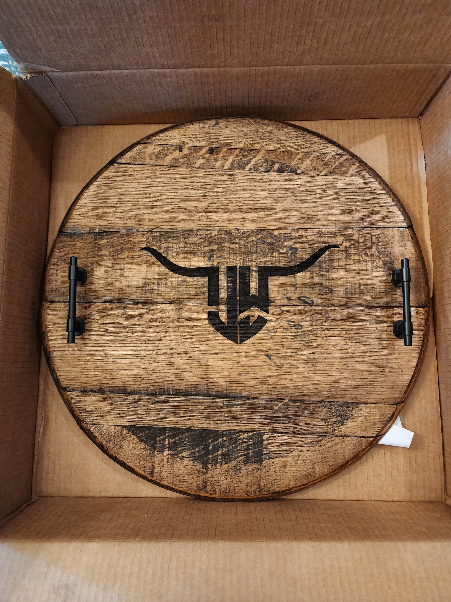 Whisky Barrel Lid Charcuterie Board
